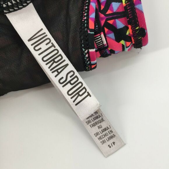 Victoria's Secret Sport VSX Sports Bra Size Small Womens Neon Black Geometric VS - Picture 3 of 6